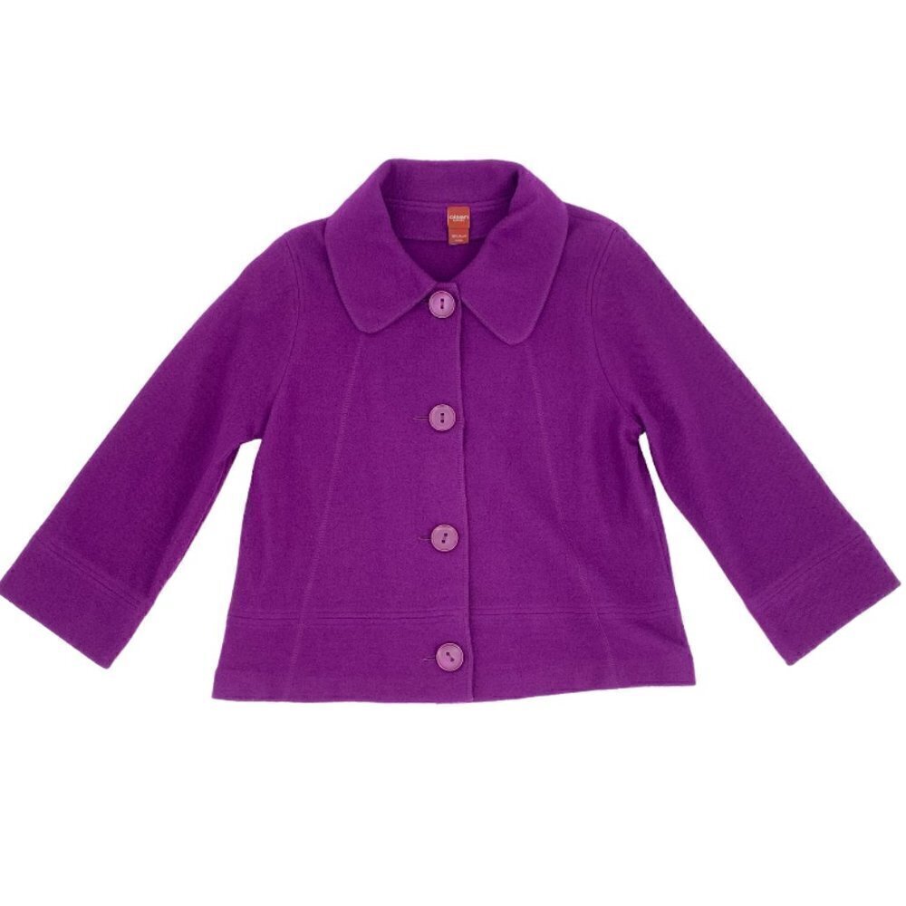 Olsen Europe Wool Magenta Pea coat Jacket Sz 8​​​​​​​​​​​​​​​